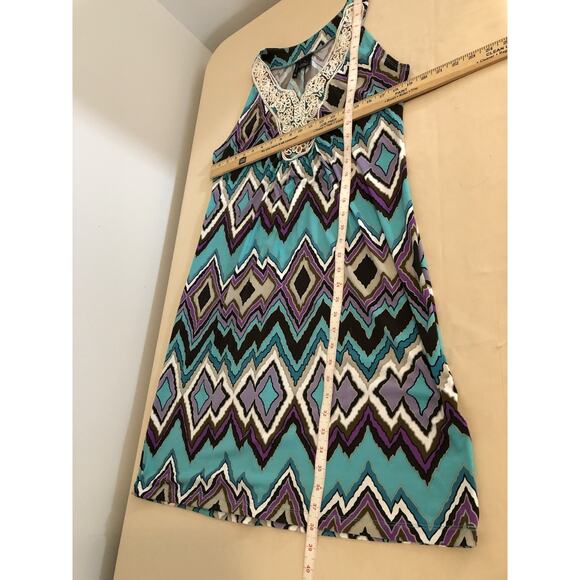 New Directions Women Shea Dress XL Boho Vacation Resort Wear Sleeveless Zip Back - Picture 7 of 8